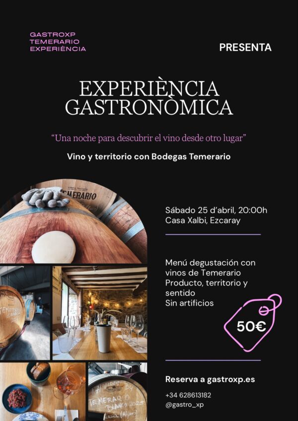 🍽️ Experiencia gastronómica con Bodegas Temerario🍷 [25/04/2026]